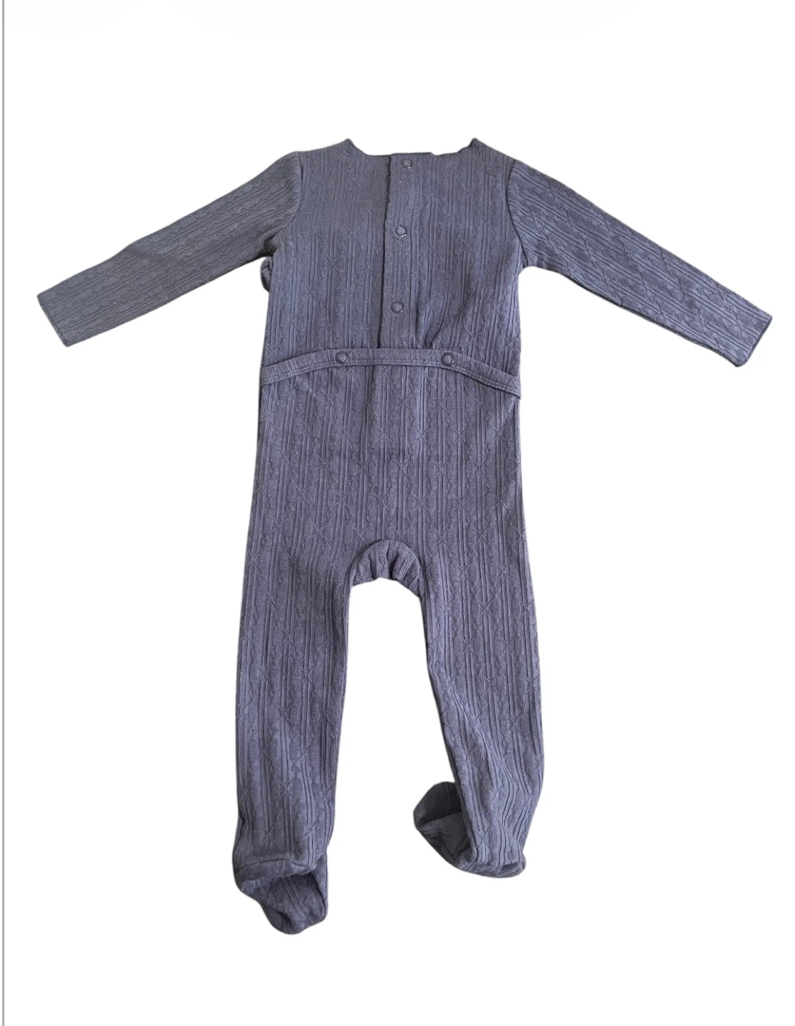 Brand New Fragile Baby Knit Footed Sleeper 6M Navy Blue - photo 4