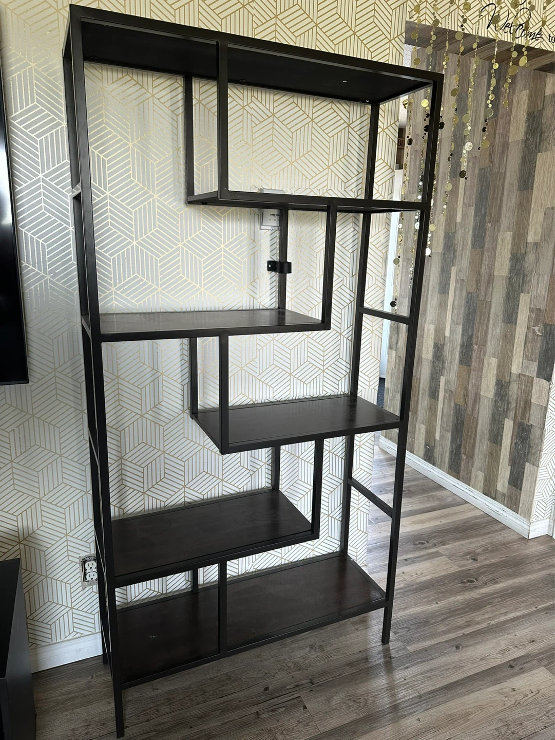 Modern Metal and Wood Bookshelf