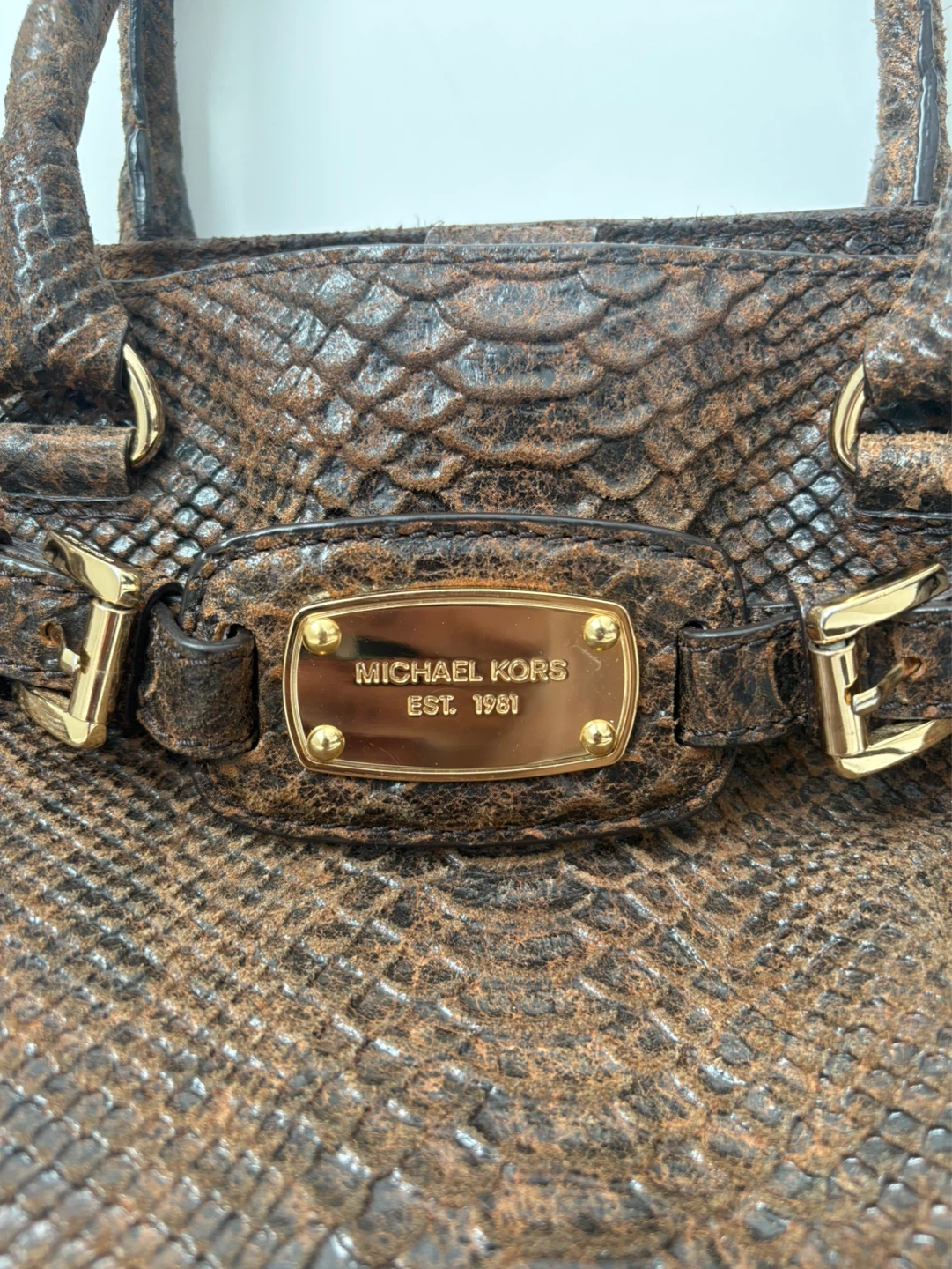 Michael Kors Brown Snakeskin Satchel Bag - photo 3