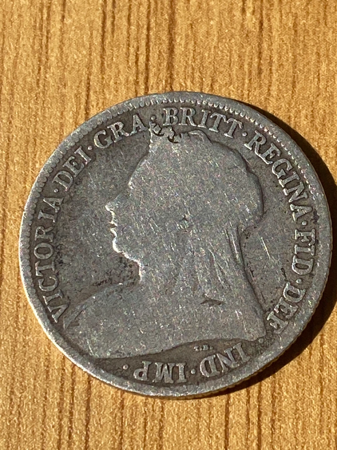 1897 silver Queen Victoria Shilling Coin