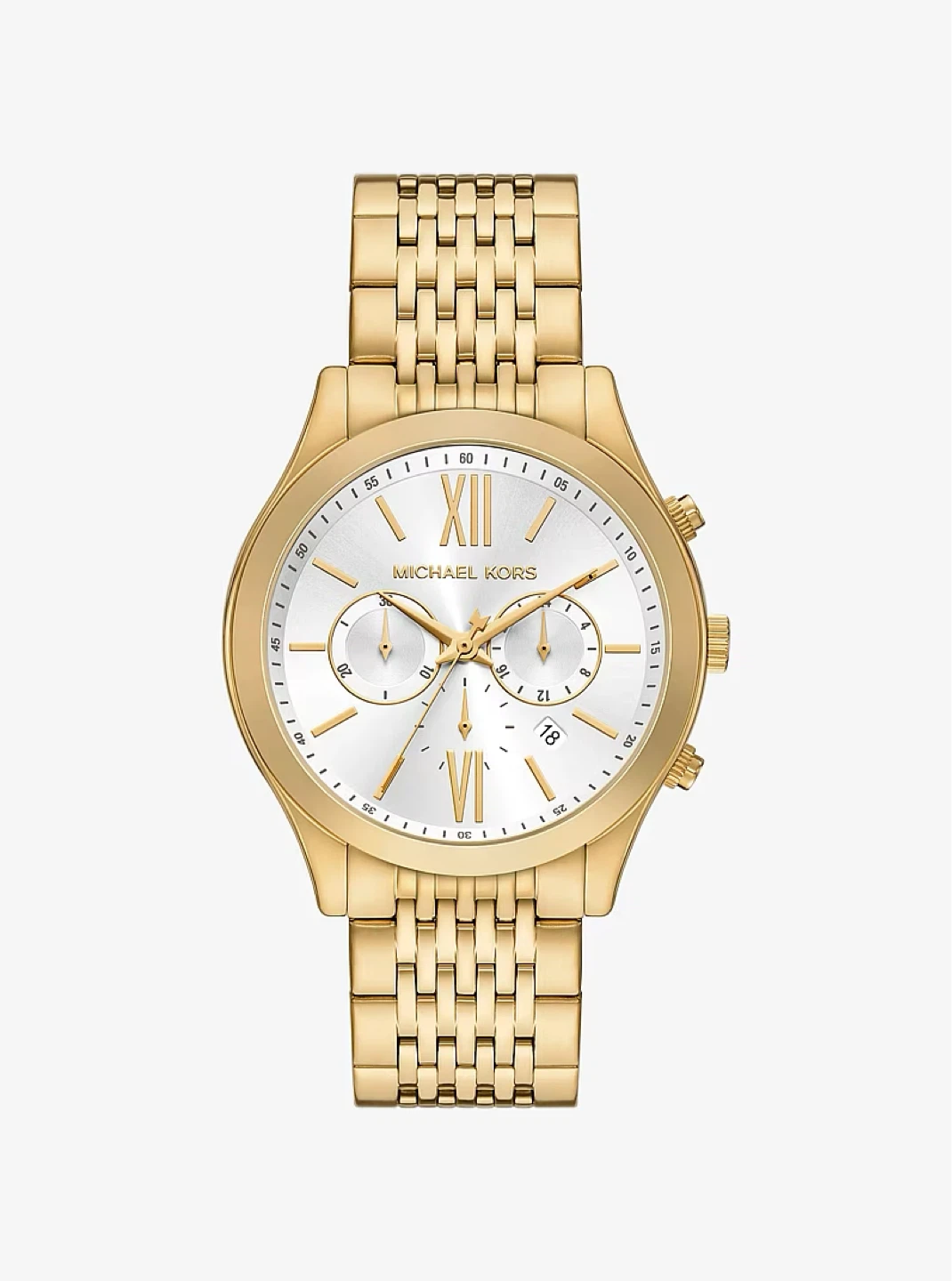 Oversized women’s Michael Kors Gold Tone Chronograph Watch