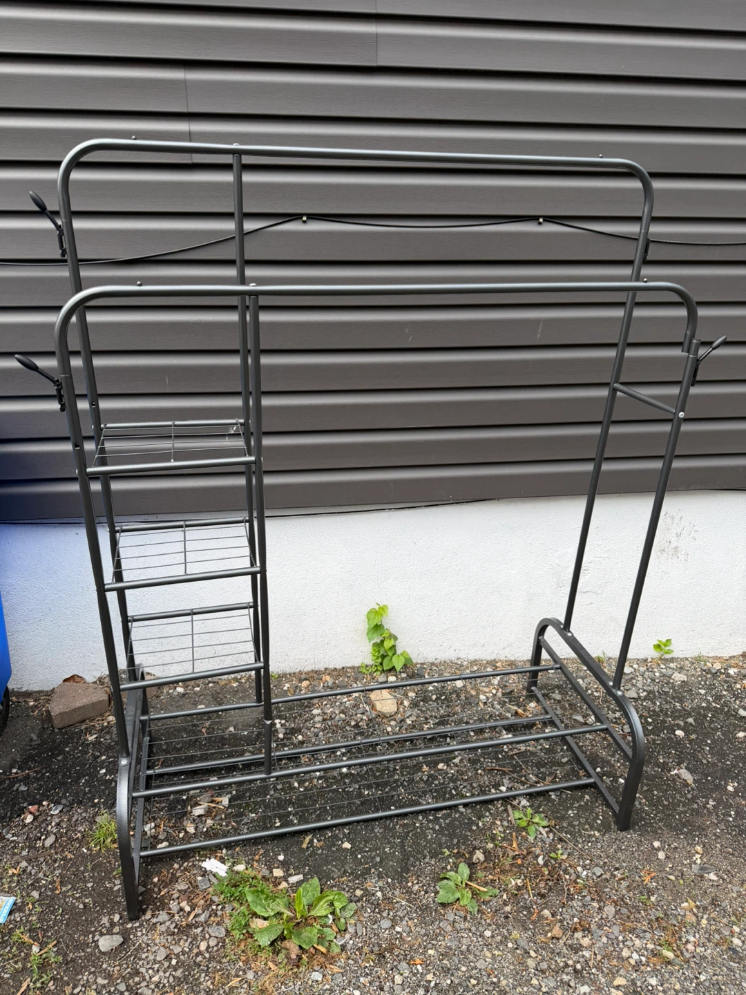 Metal Garment Rack and Shoe Shelf
