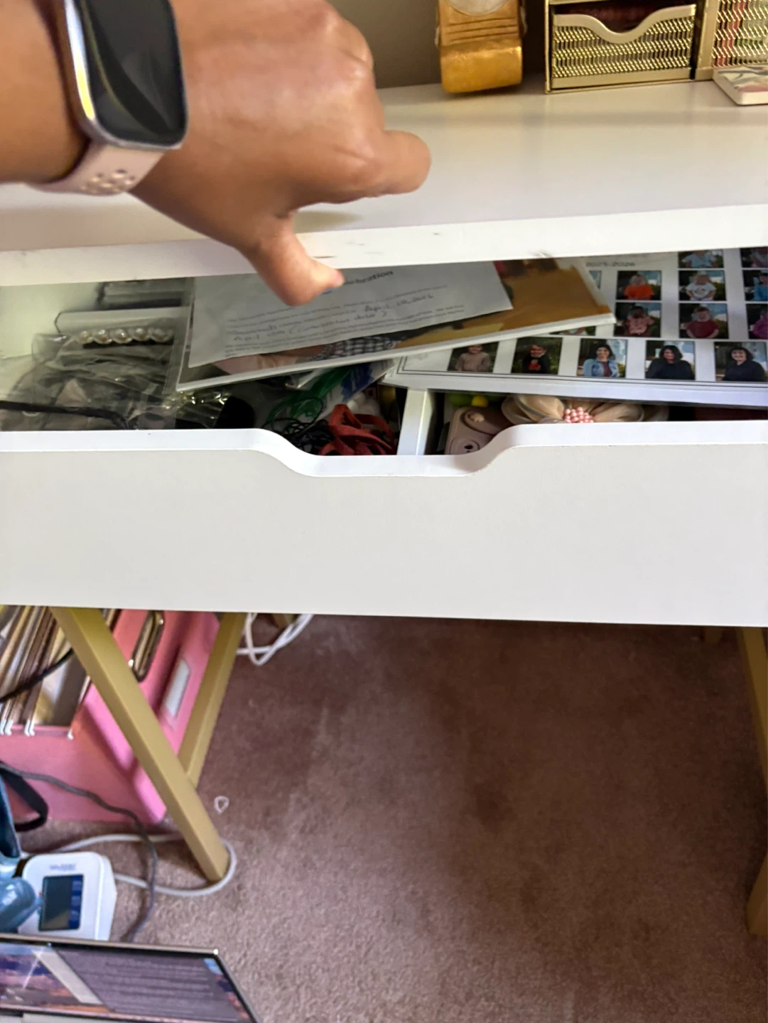 Gold and White Ladder Desk/Vanity - photo 2
