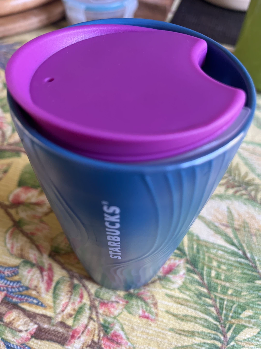 Starbucks Reusable Tumbler Cup with Purple Lid