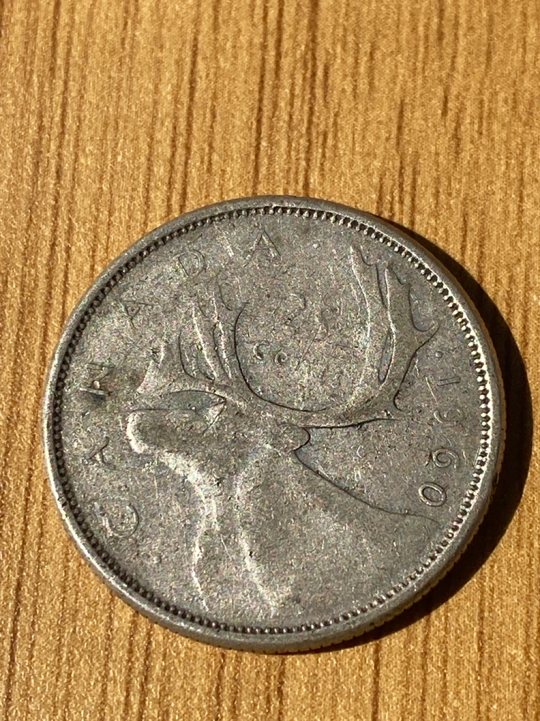 1960 Canadian silver 25 cent - photo 3