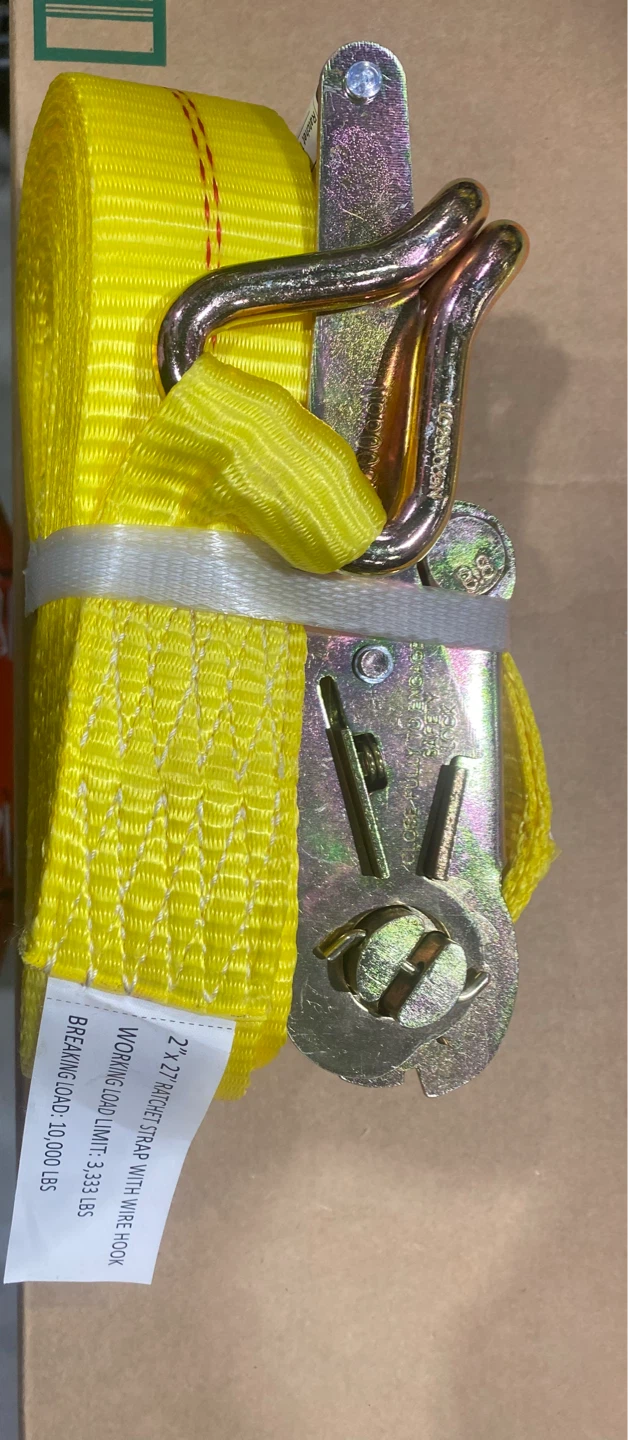 Free delivery New 2 inch Ratchet Cargo Strap with Wire Hook