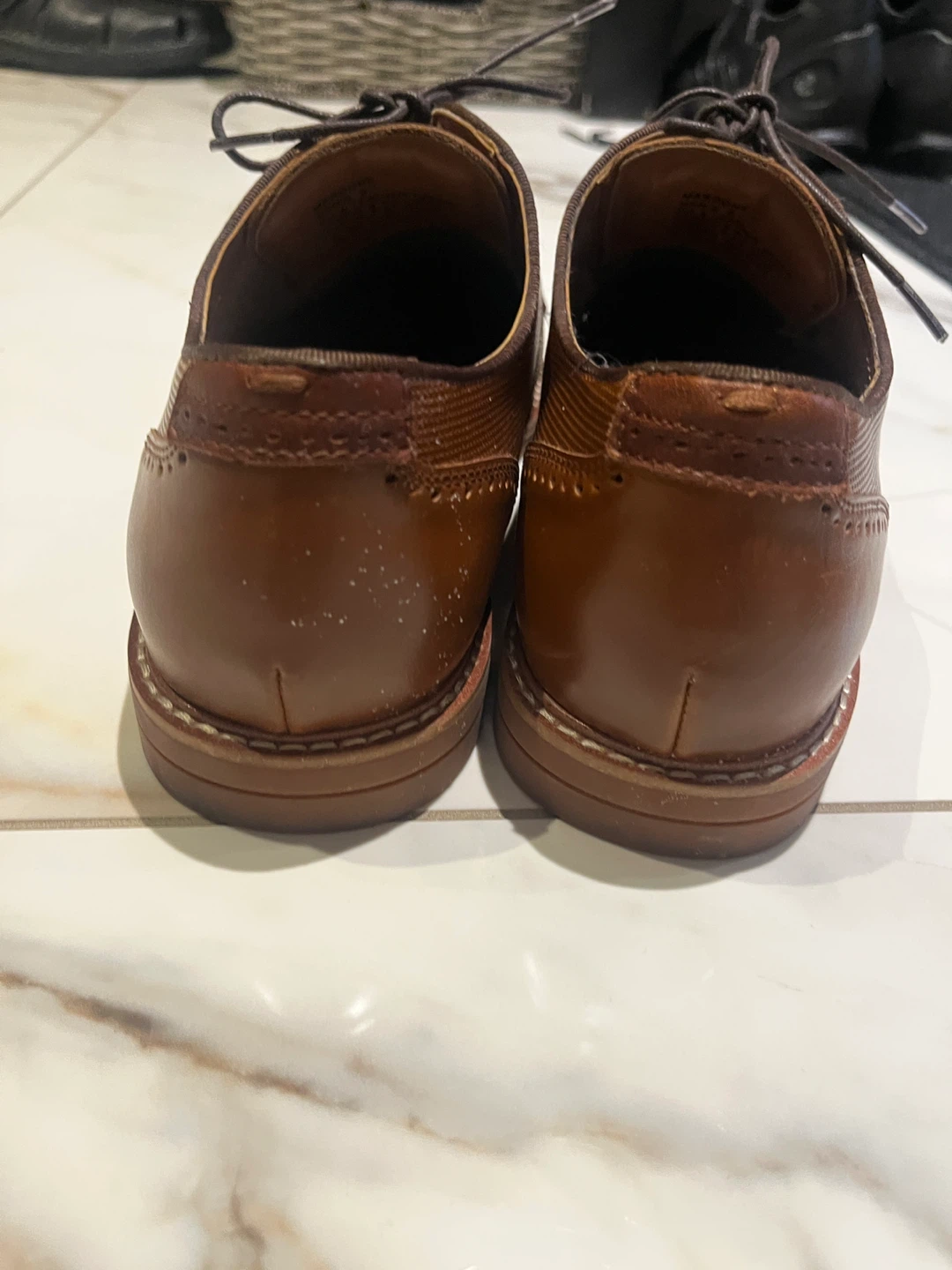 Steve Madden Men's size 8 Brown Leather Oxford Dress Shoes - photo 2