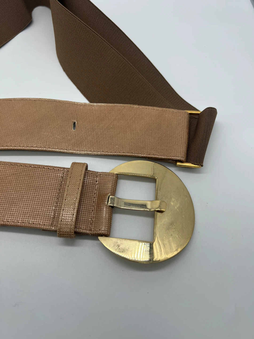 SUZI ROHER Rose Gold Metallic Leather Adjustable Waist Belt XL - photo 2