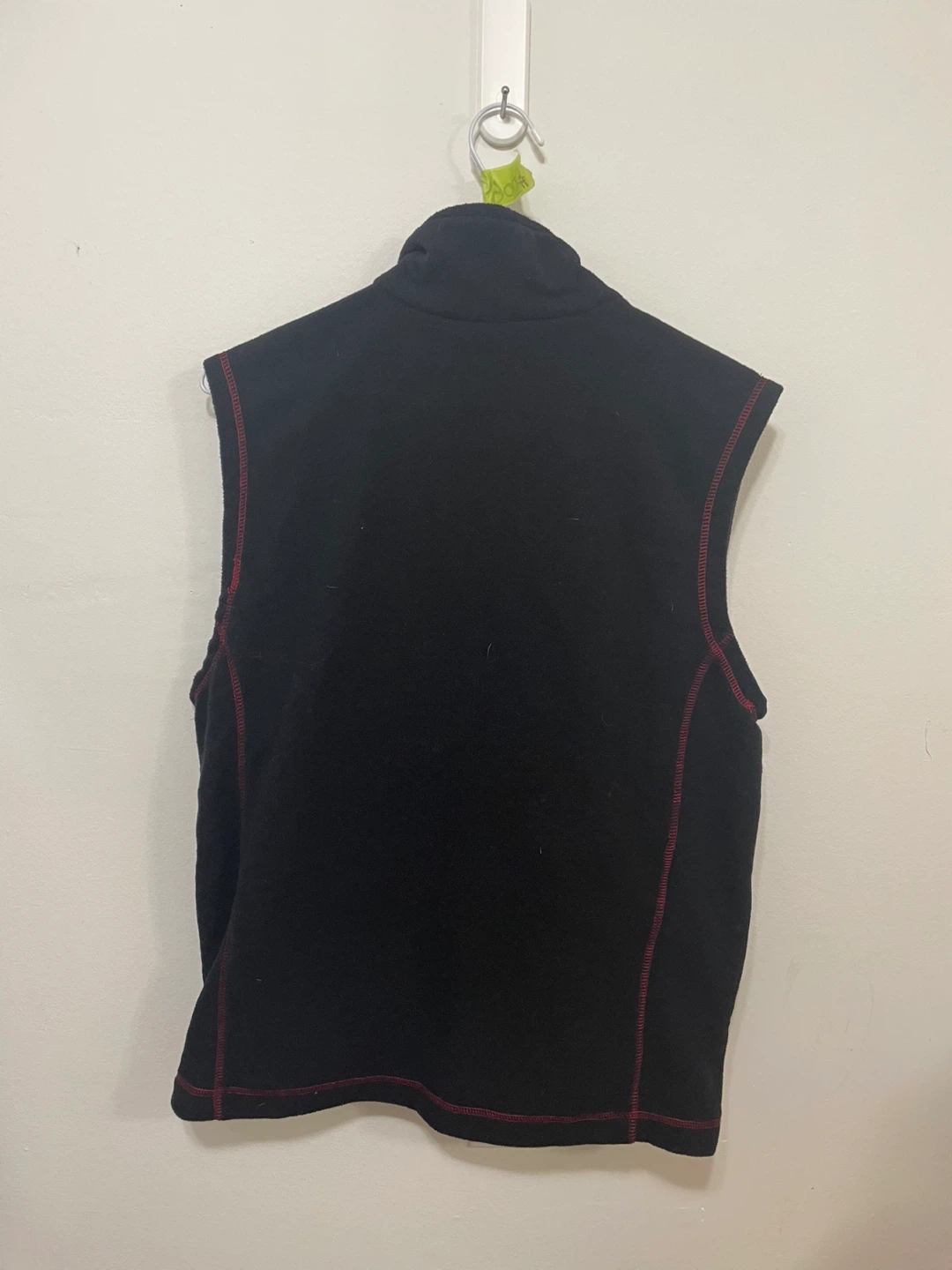 Black Fleece Vest with Red Stitching - photo 2