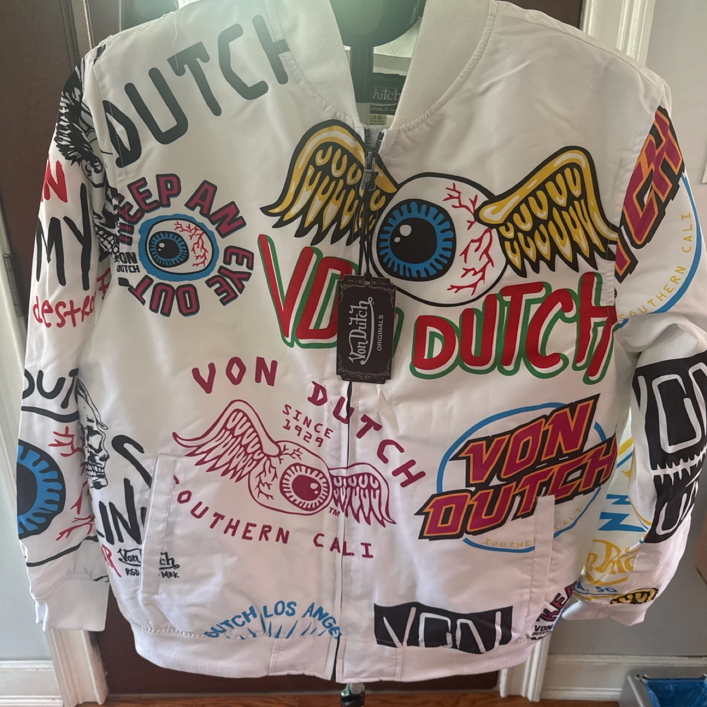 Von Dutch White Graphic Bomber Jacket - photo 2