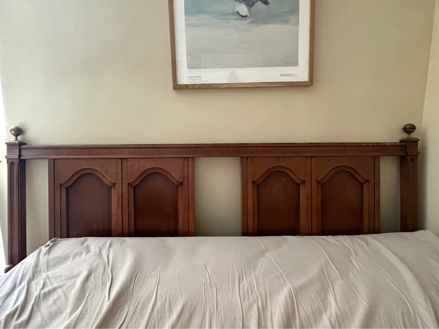 Vintage Wooden and Brass Headboard Queen - photo 3