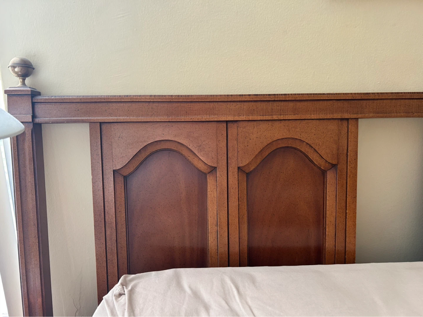 Vintage Wooden and Brass Headboard Queen - photo 2