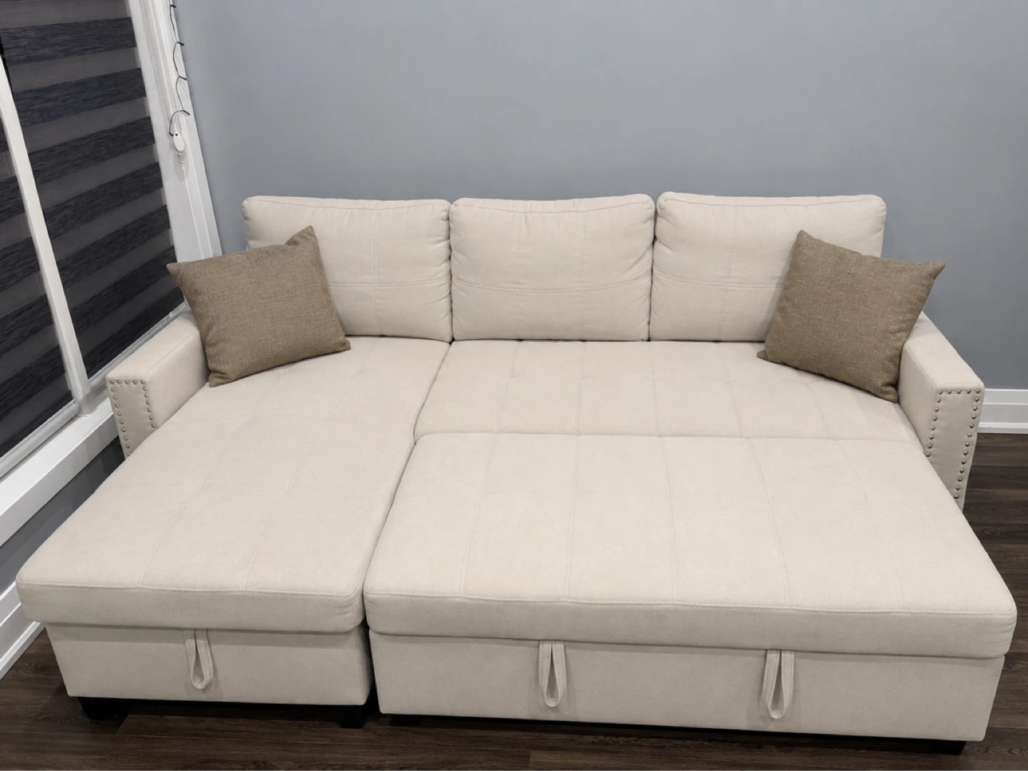 Sofa with pull out bed and storage - photo 3
