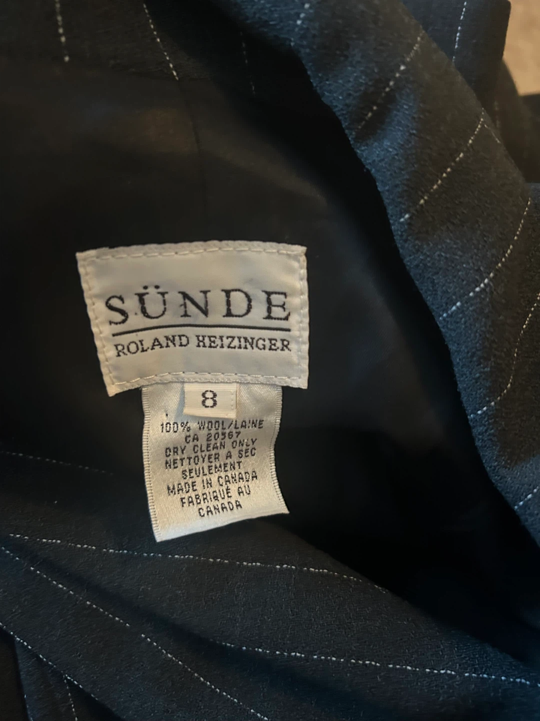 SUNDE Roland Heizinger Pinstripe Wool Blazer - photo 3