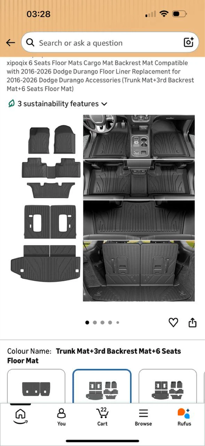 Dodge Durango 2016-2026 All Weather Floor Mats Full Set 🔥 - photo 2