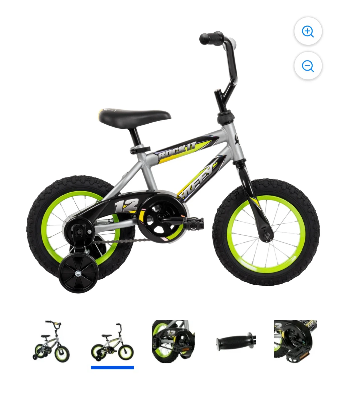 Huffy 12" Training Wheel Bike - Grey/Green - photo 3