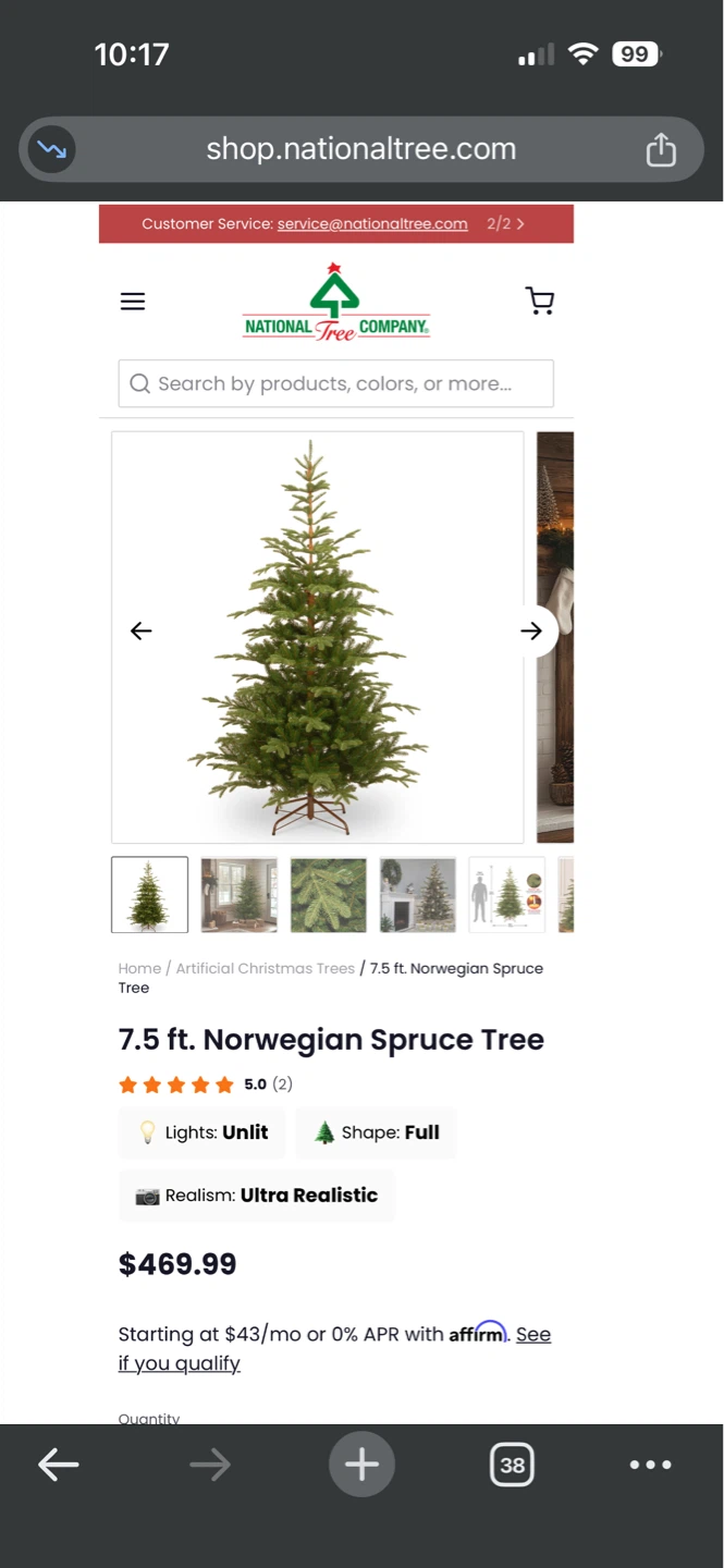 Artificial Christmas tree