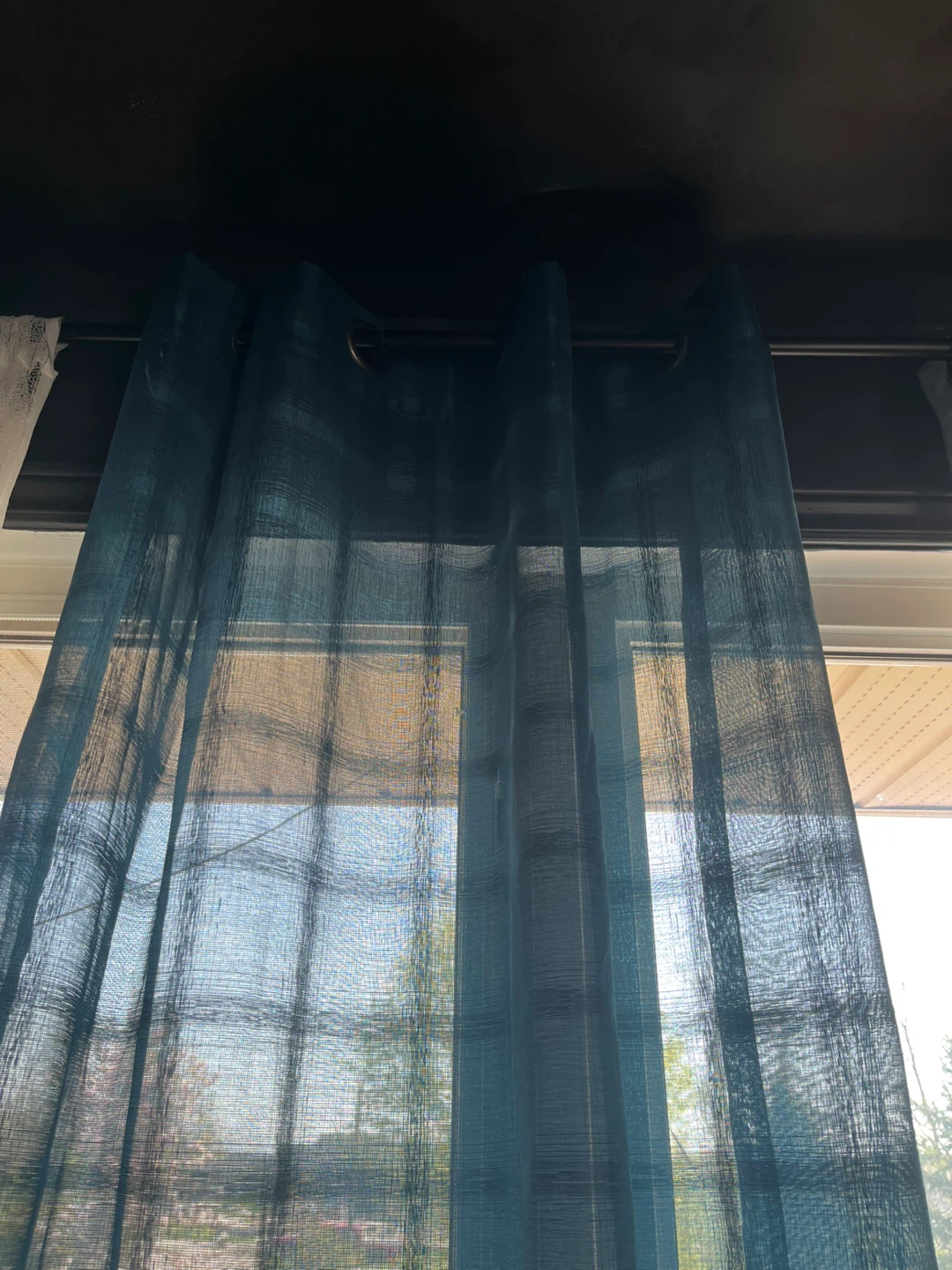 Teal Plaid Sheer Grommet Curtains (Set of 2) - photo 2