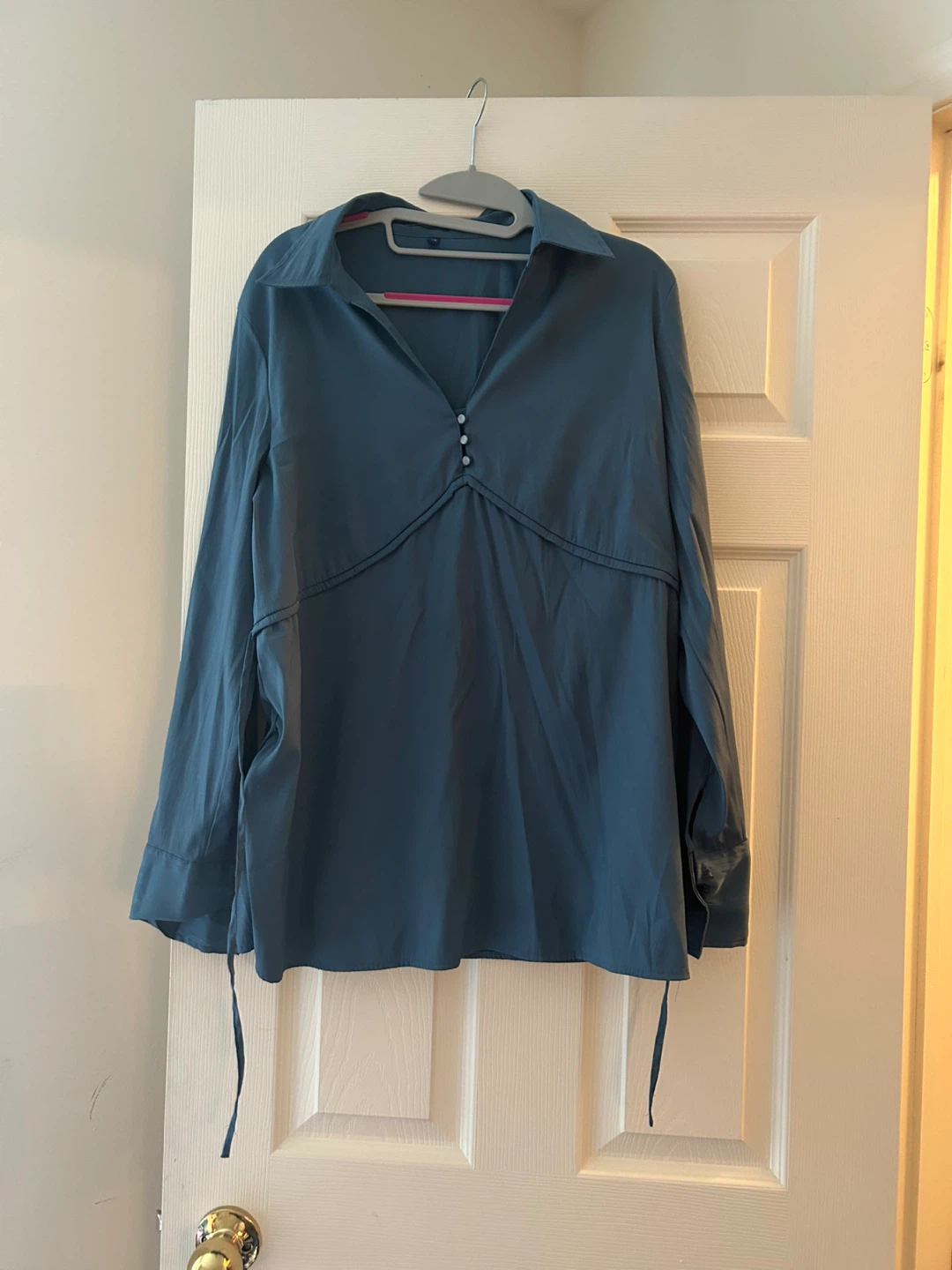 Blue Long Sleeve Blouse - photo 2