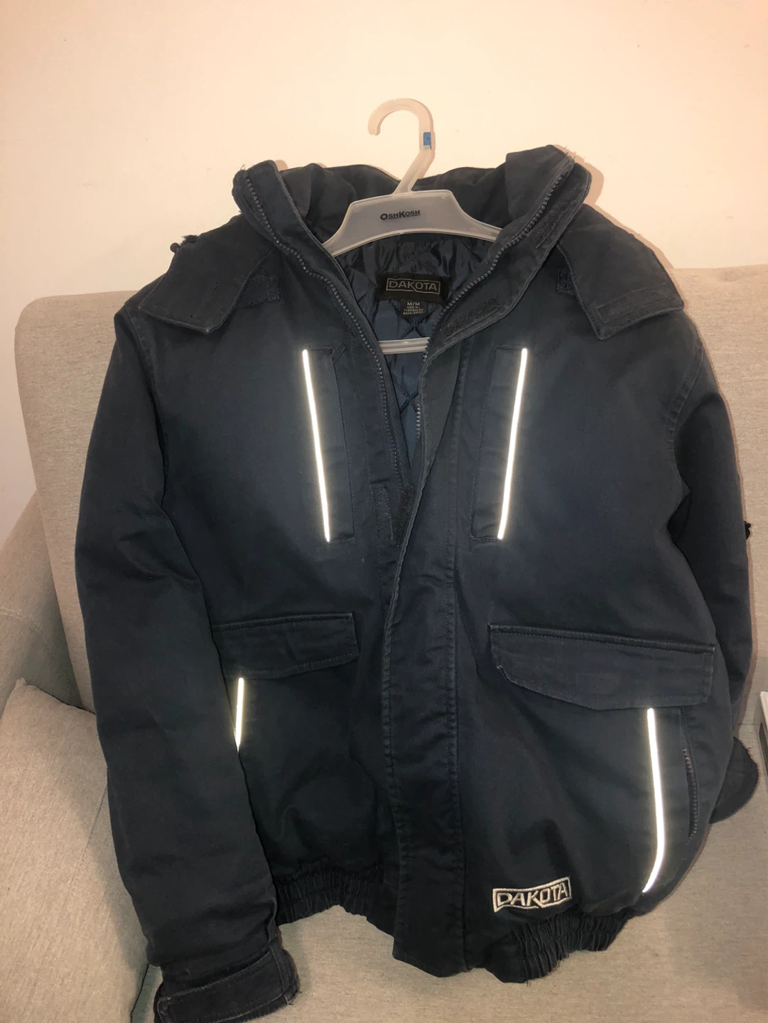 Dakota Navy Jacket with Reflective Stripes - Medium
