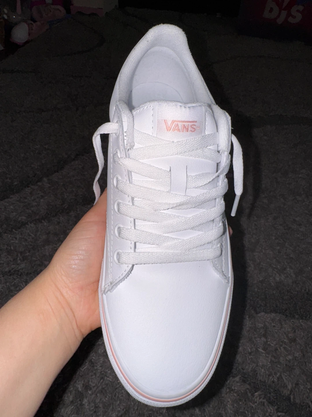 Vans White & Pink Lace-Up Sneakers