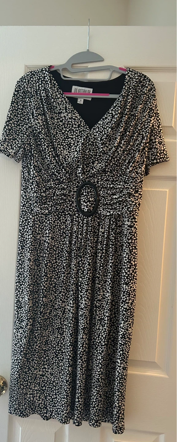 Women's Black & White Dotted Dress Size 12