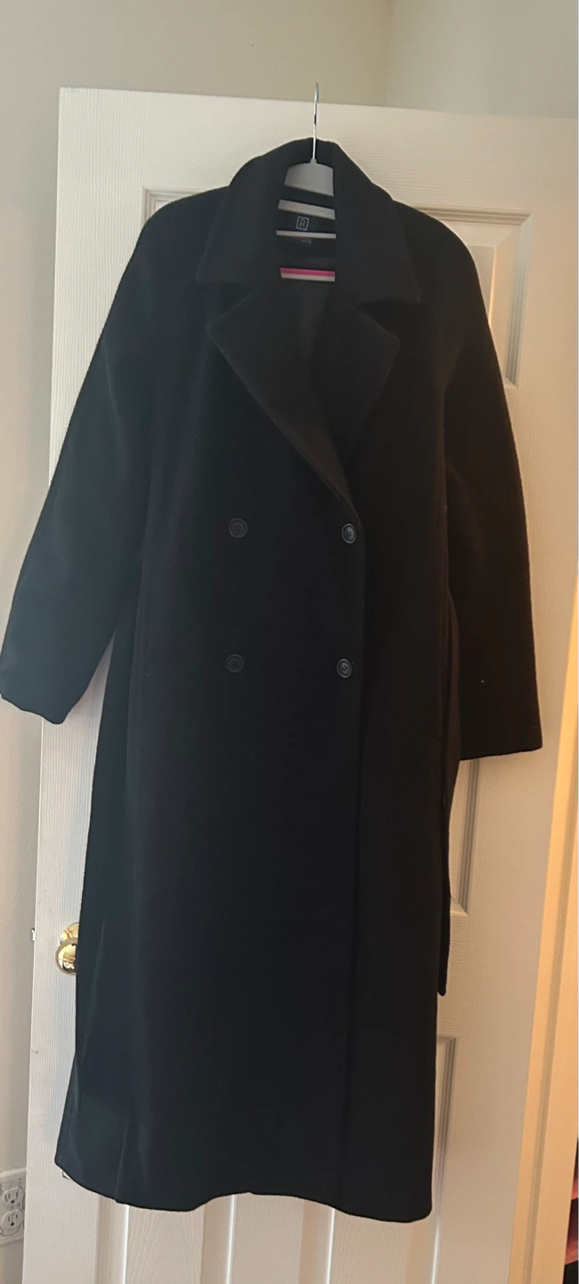 Reitmans Black Double-Breasted Wool Coat