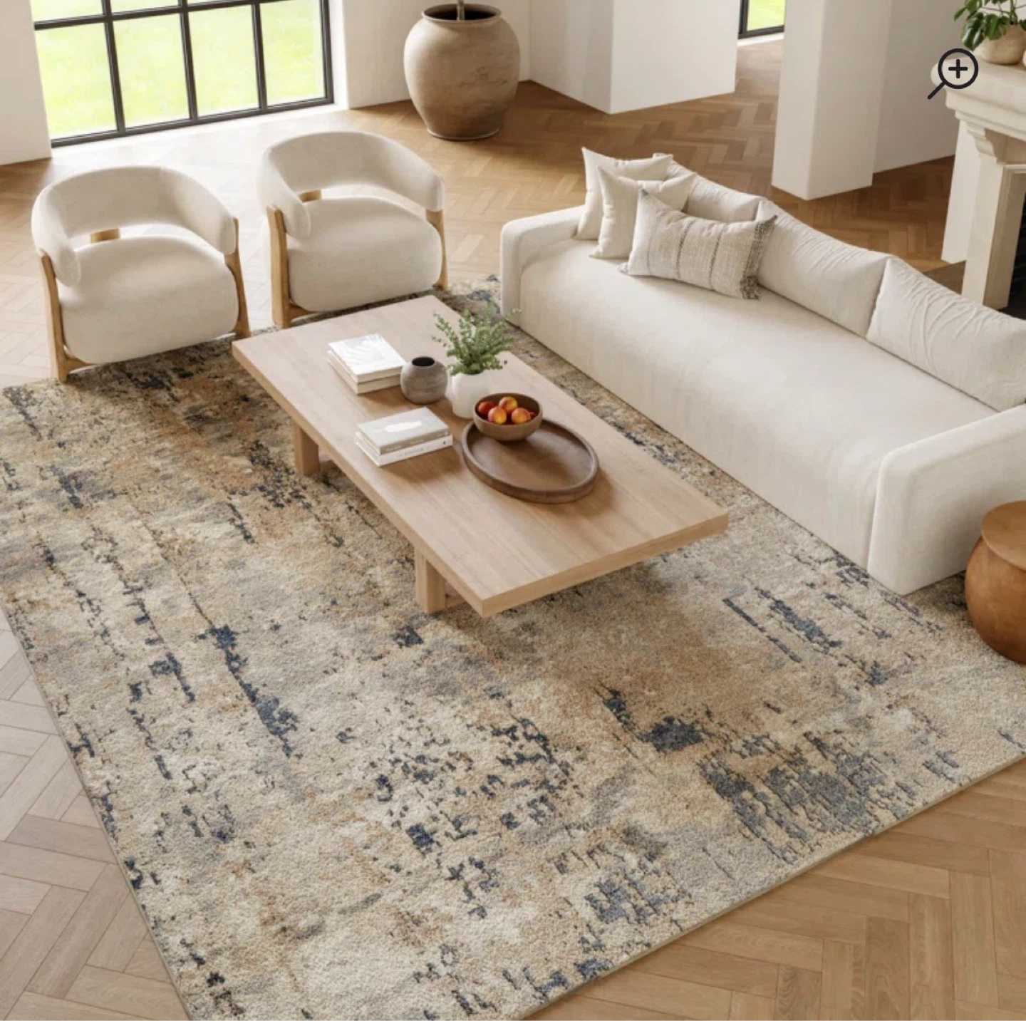 Addie Abstract Modern Machine Woven Area Rug in Beige/Gray