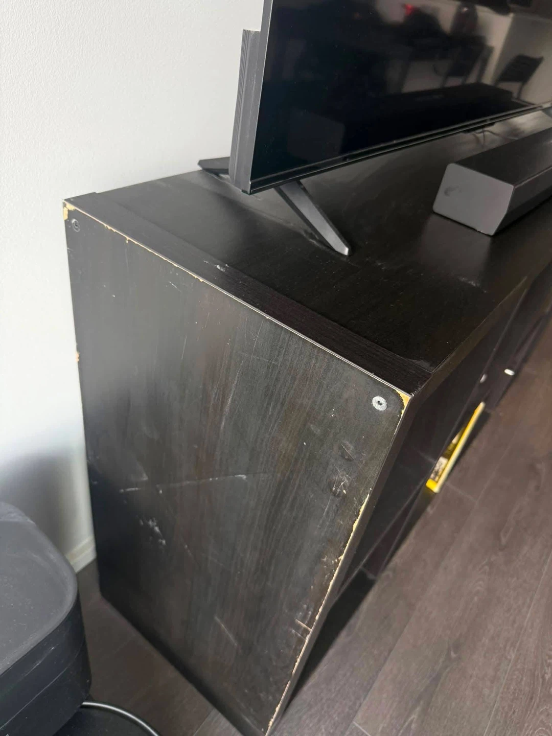 Black Media Console Shelf Unit - photo 5