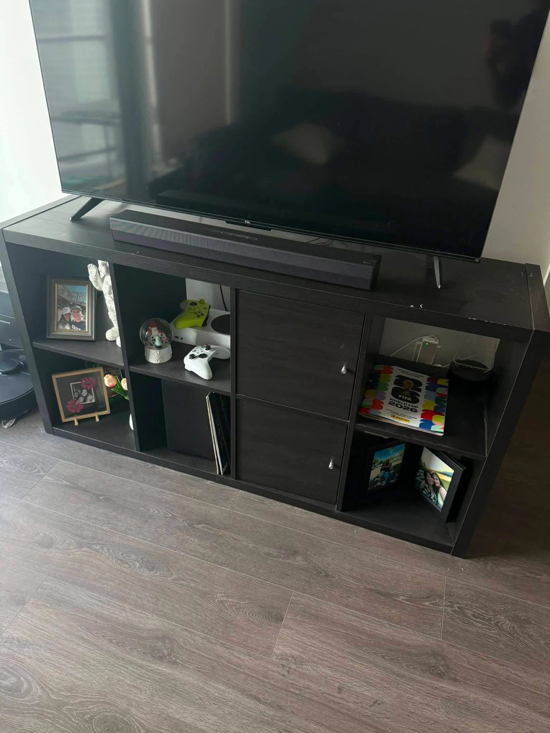 Black Media Console Shelf Unit - photo 2