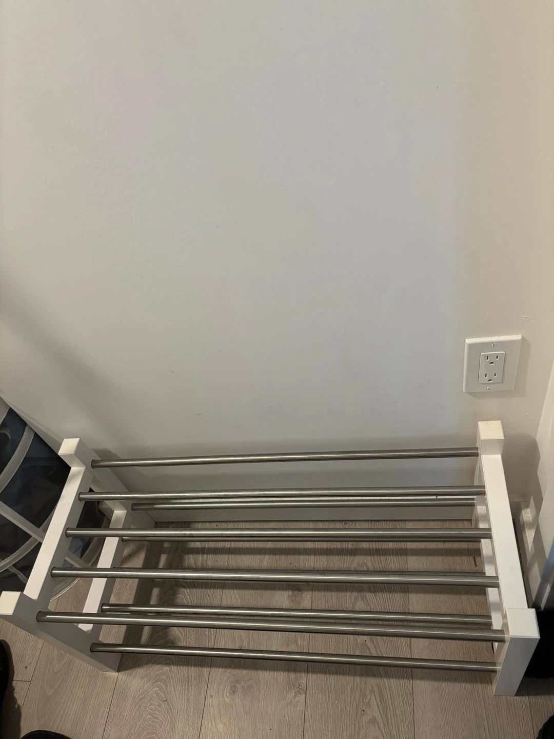 White and Silver 5-Tier Shoe Rack