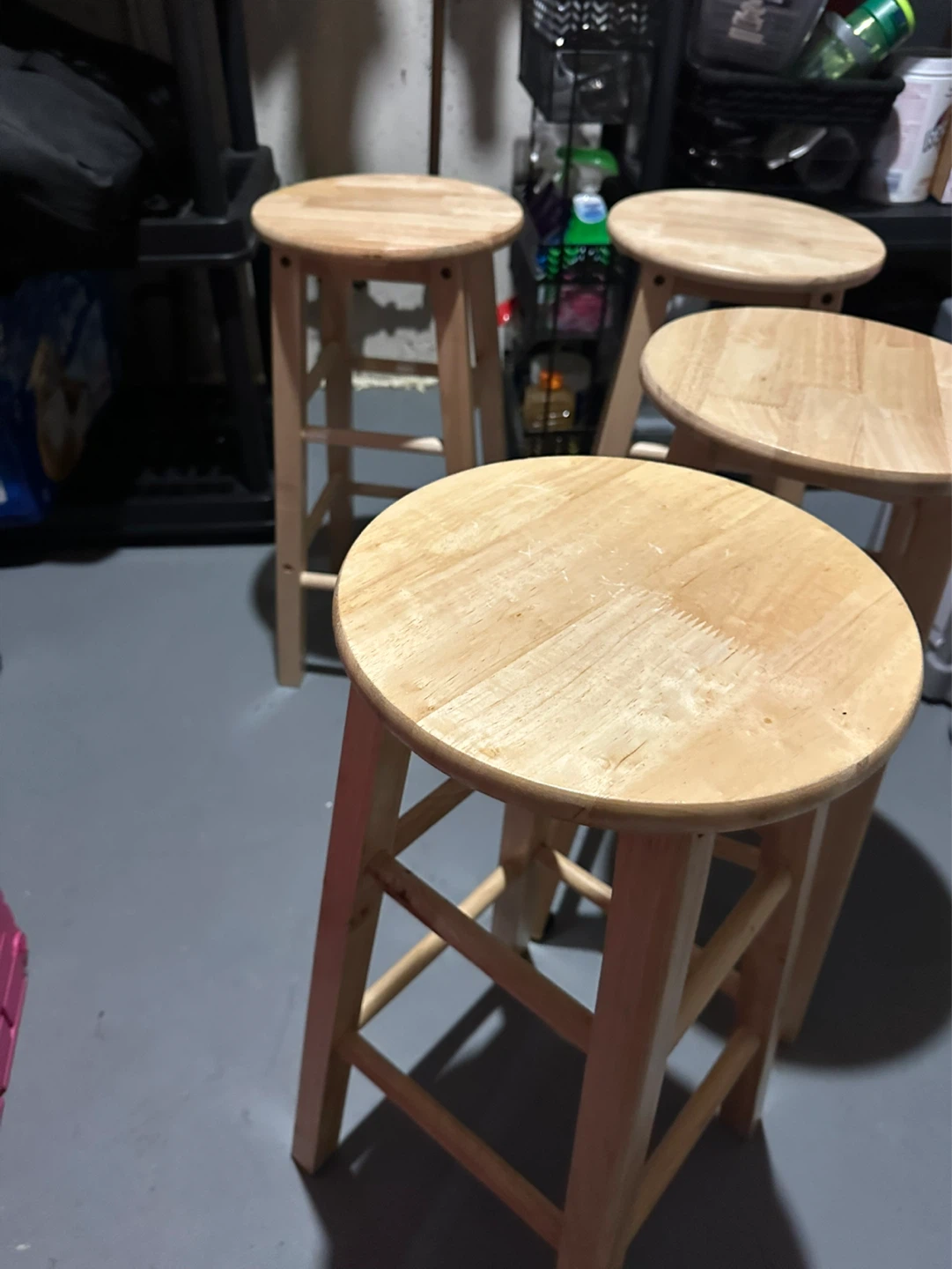 Set of 4 Wood Bar Stools - photo 2