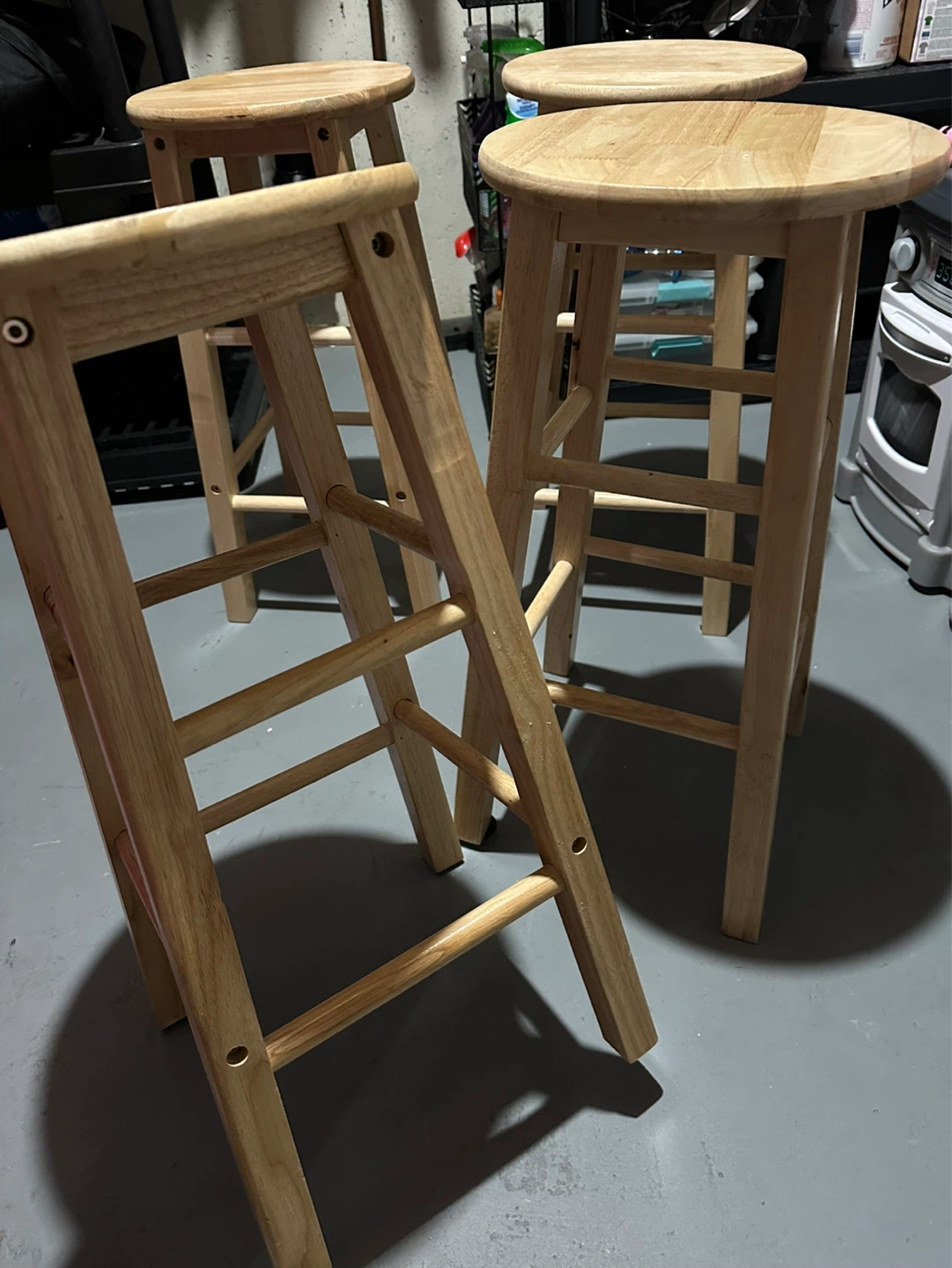 Set of 4 Wood Bar Stools - photo 3
