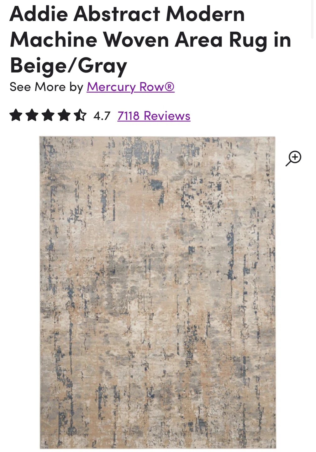 Addie Abstract Modern Machine Woven Area Rug in Beige/Gray - photo 3