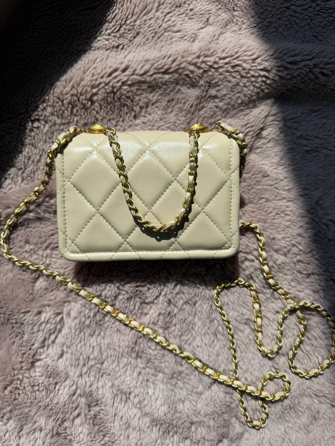 Chanel mini top handle card holder on chain - photo 2