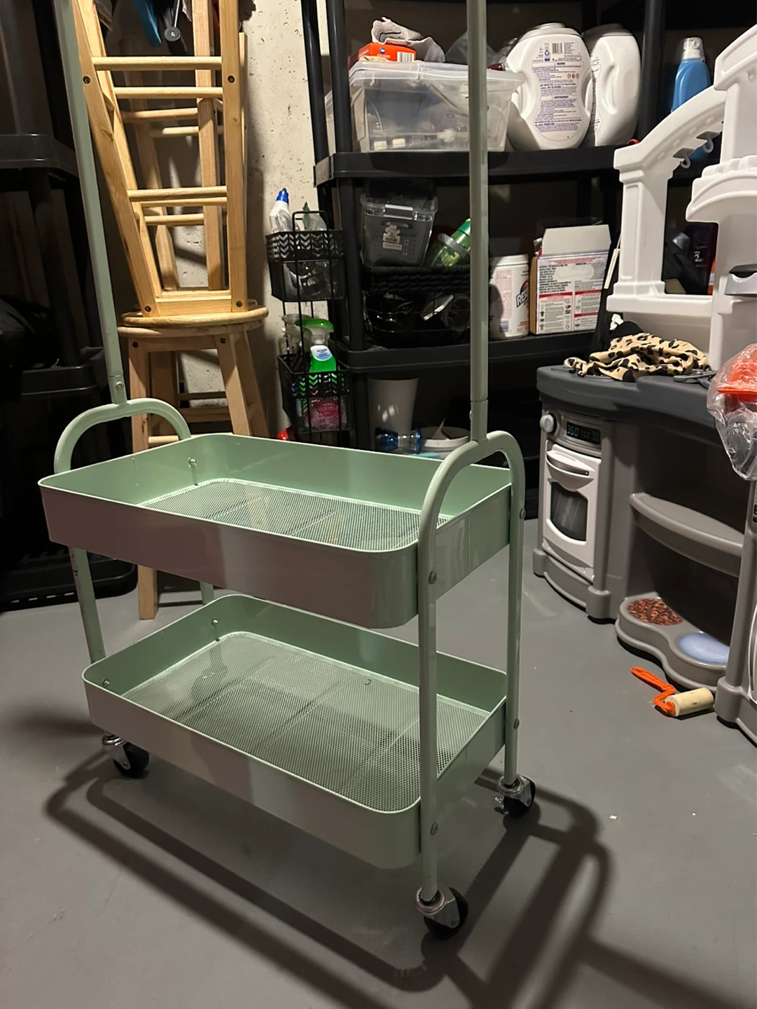 Mint Green 2-Tier Rolling Cart - photo 2