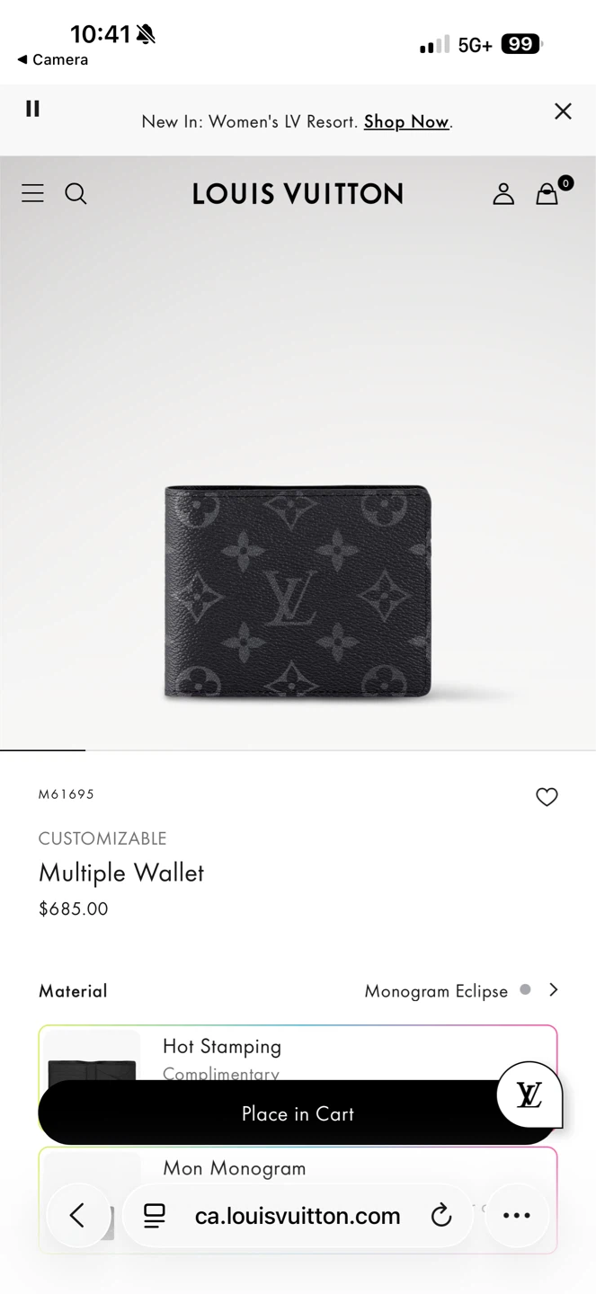 Authentic Louis Vuitton Multiple Wallet Monogram Eclipse