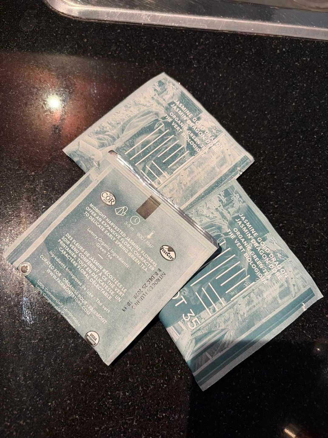 Fairmont Jasmine Gold Dragon Organic Green Tea (3 sachets)