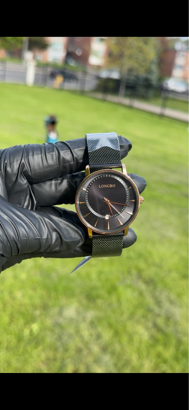 LONGBO Men's Black Mesh Band Watch