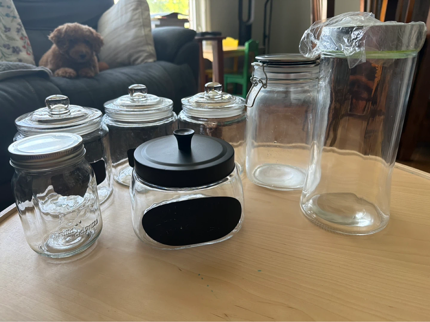 6 Glass Jars with Lids