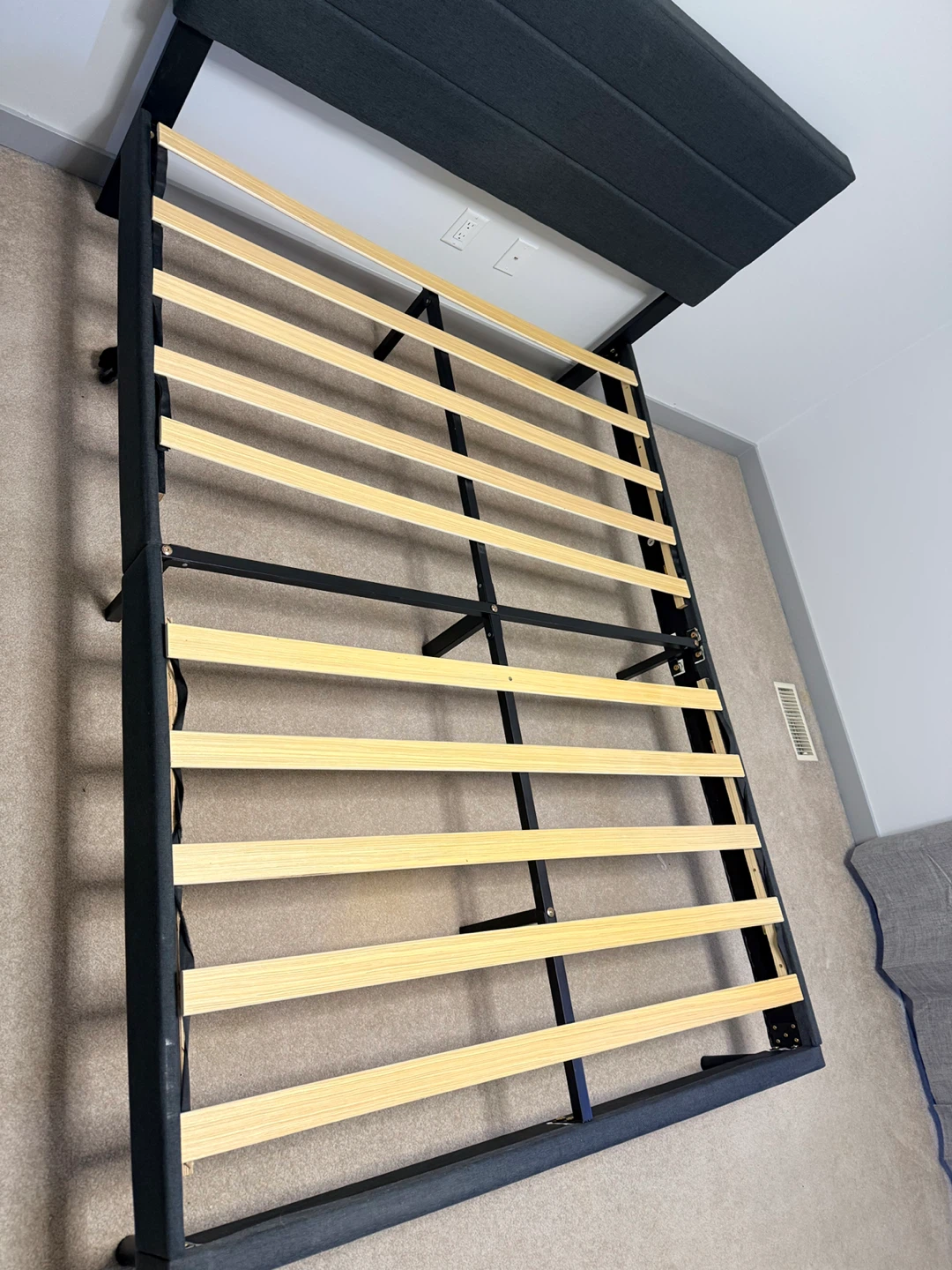 Queen Size Upholstered Platform Bed Frame with Headboard - photo 3