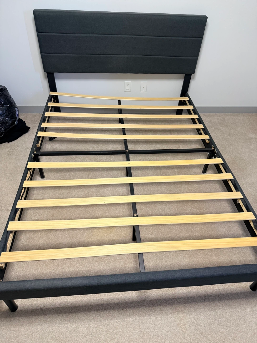 Queen Size Upholstered Platform Bed Frame with Headboard - photo 4