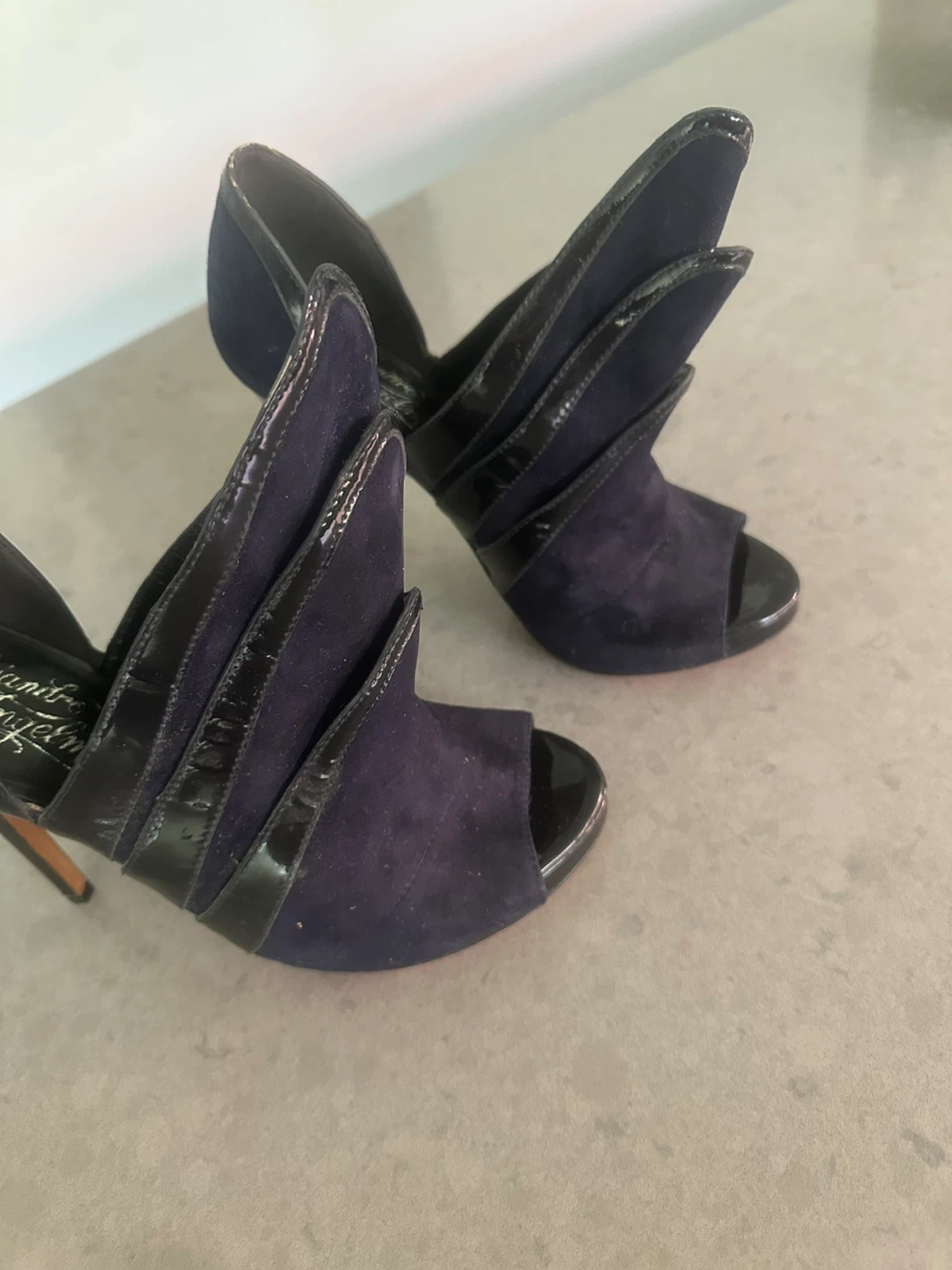 Alexander Angelo Suede & Patent Heels