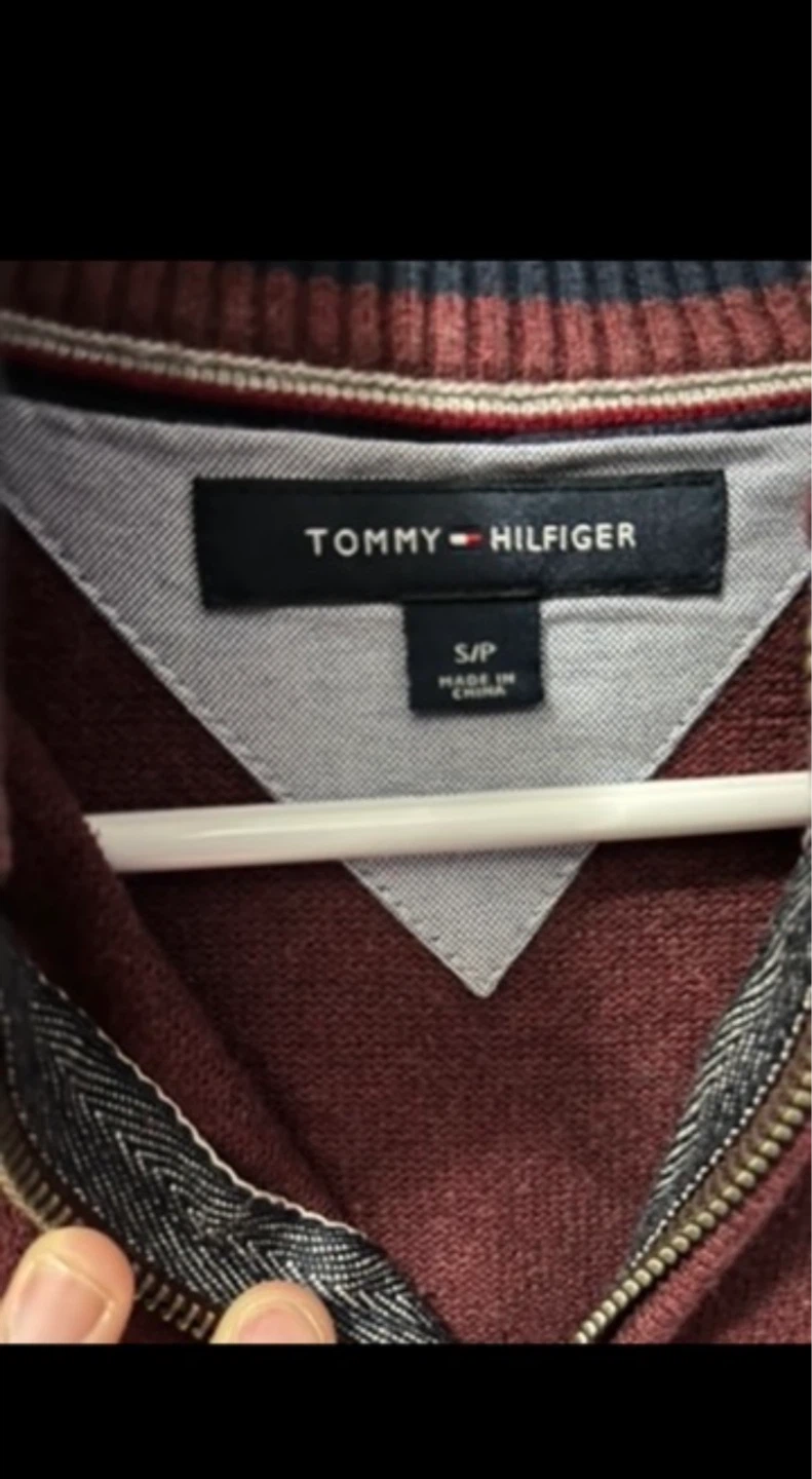 Tommy Hilfiger Quarter Zip Sweater - Maroon - photo 3