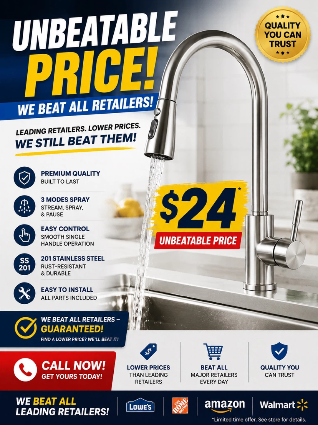 Stainless Steel Kitchen Faucet - photo 2