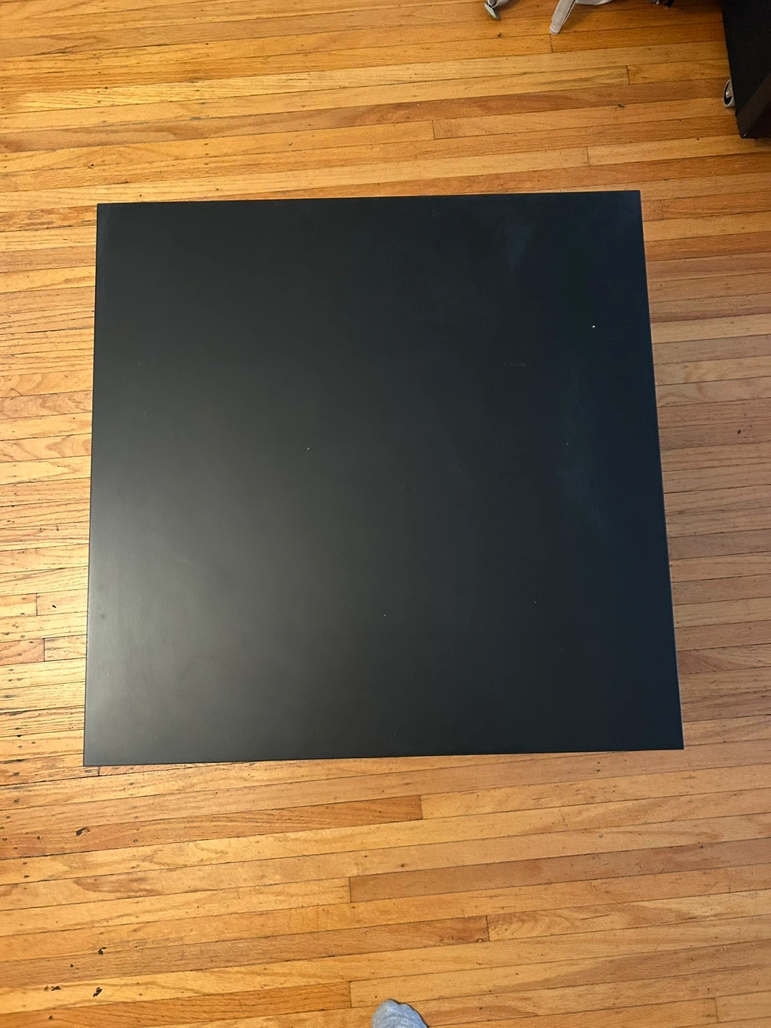 Black square side table