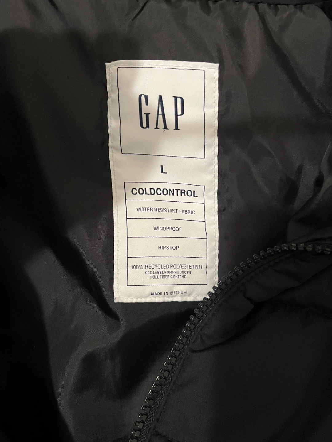 GAP Cold Control Puffer Vest - Black, Size L - photo 4