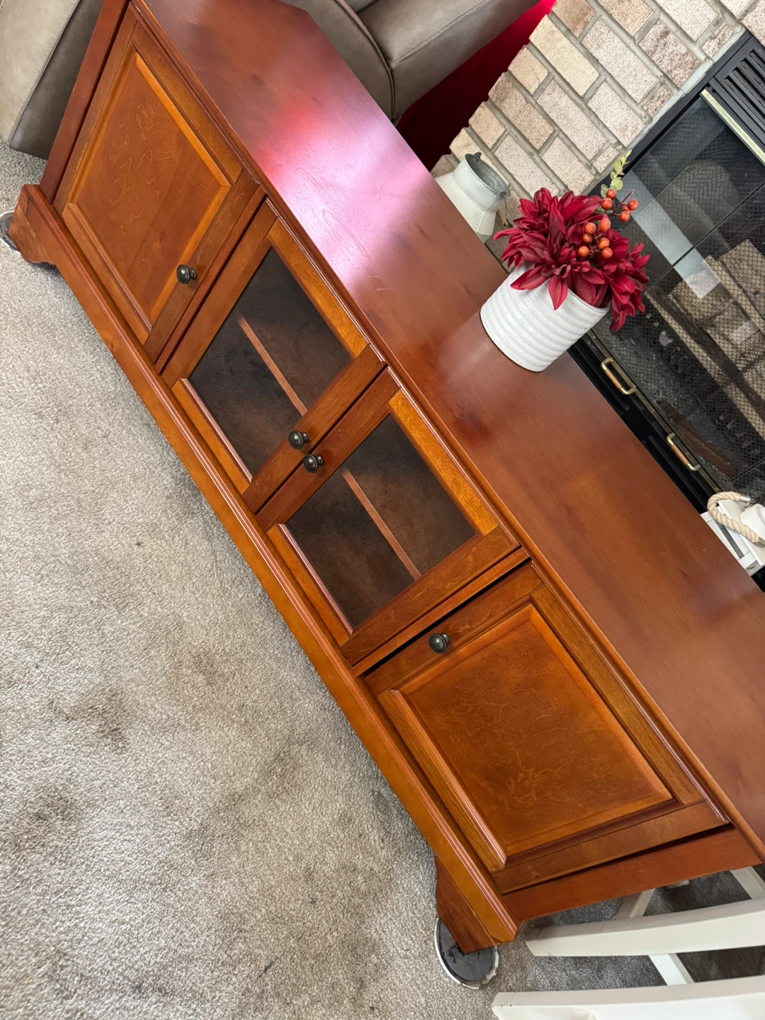 Crosley Furniture Cherry Wood Media Console Cabinet - photo 4