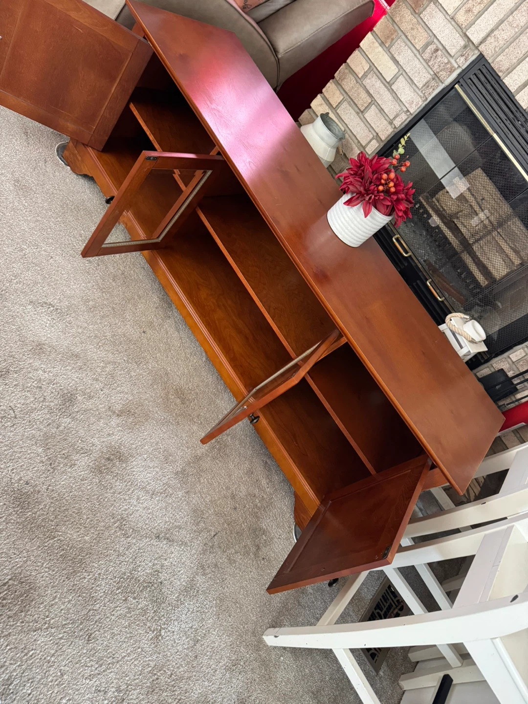 Crosley Furniture Cherry Wood Media Console Cabinet - photo 3
