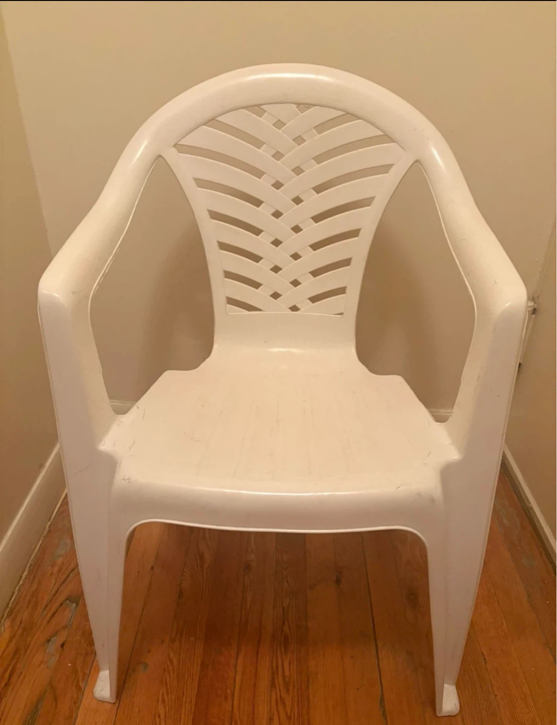 White Plastic Arm Chair